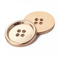 thumbnail image 1 of 10 PCS Metal Buttons Suit Shirts Coats Sewing Round Retro 4-Hole Buttons for Clothes Decoration Handmaking (Golden, 25mm), 1 of 7