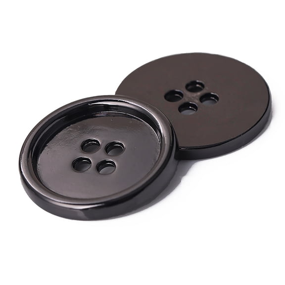 10 PCS Metal Buttons Suit Shirts Coats Sewing Round Retro 4-Hole Buttons for Clothes Decoration Handmaking (Gun Metal, 25mm)