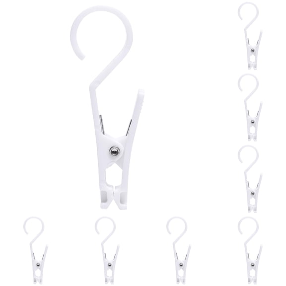 10 PCS Metal Tent Poles Clips,Light Hook Tent Canopy Clips,Outdoor Waterproof Clips,Multi Functional Outdoor Utility for Hanging Camping Gear and Organizing Supplies Utility (White)