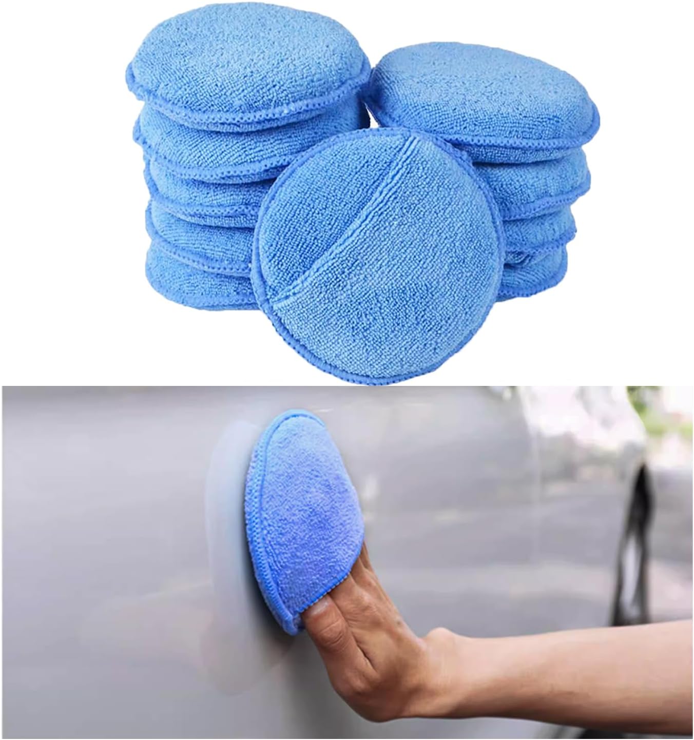10 PCS Microfiber Wax Applicator Pads, 5" Auto UltraSoft Wax