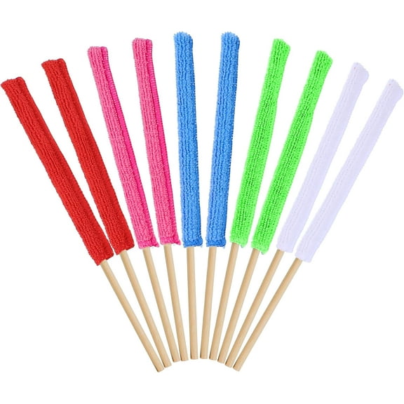 10 PCS Mini Crevice Cleaning Tool, Microfiber Gap Duster Sticks, Detail Duster Sticks for Crevice Cleaning Home Car Vent Fan Blind Window, Mini Detail Dusters Small Spaces Cleaning Tool