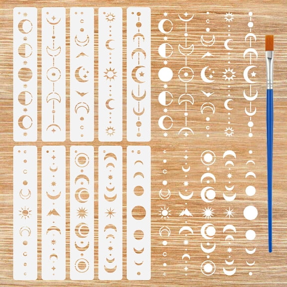 10 PCS Moon Phase Stencils
