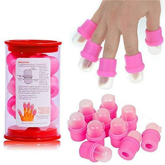 10 PCS Nail Soaker Cap for Acrylic Nail Remover, Gel Polish Nail Off Remover Cleaner Wrap Clip Cap Tool
