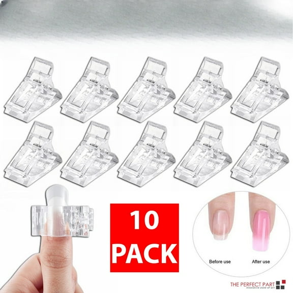 10 PCS Nail Tips Clip Quick Building Poly Builder Gel DIY Extension Clamp Clips