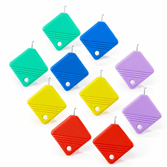 10 PCS Needle Threaders, Automatic Needle Threader for Sewing Machine Square Plastic Self Threading Needles Threader Tool for Embroidery Floss, Hand Sewing, Cross- Craft, Fits All Needles Sizes