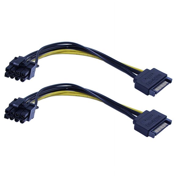 10 PCS New 15Pin Male to 8Pin(6+2) PCI-E Power Supply Cable 20cm Cable 15-Pi y11735