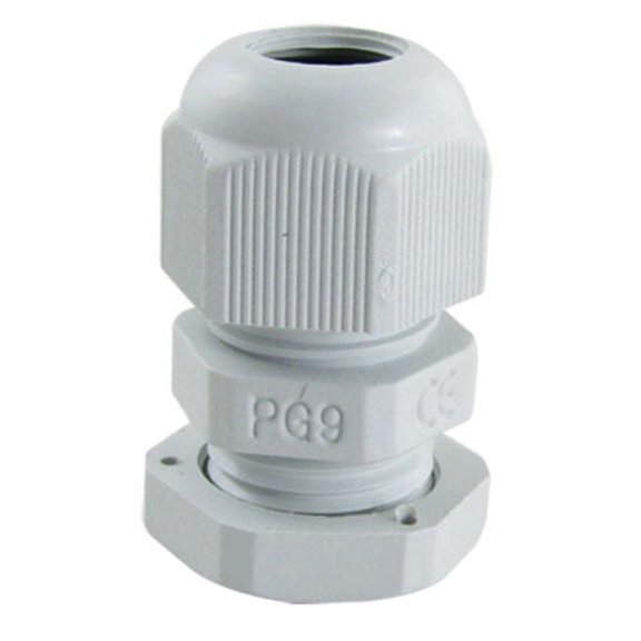 10 PCS PG9 White Nylon Cable Gland Connector 4-8mm with Locknut and Gasket