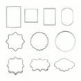 thumbnail image 1 of Plaque Frame Cookie Cutters Set 10 PCS Stainless Steel Fondant Biscuit Molds for Cake Decorating Fruit Shapes, Silver, 1 of 7