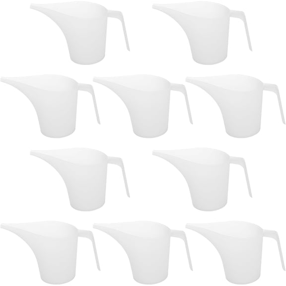 10 PCS Plastic Funnel Pitcher Measuring Cup with Long Spout, 1000ml/34oz Soap Making Cup, Measuring Funnel Pouring Pitcher for Making Candle and Baking Pancake Batter Sauces, Oils