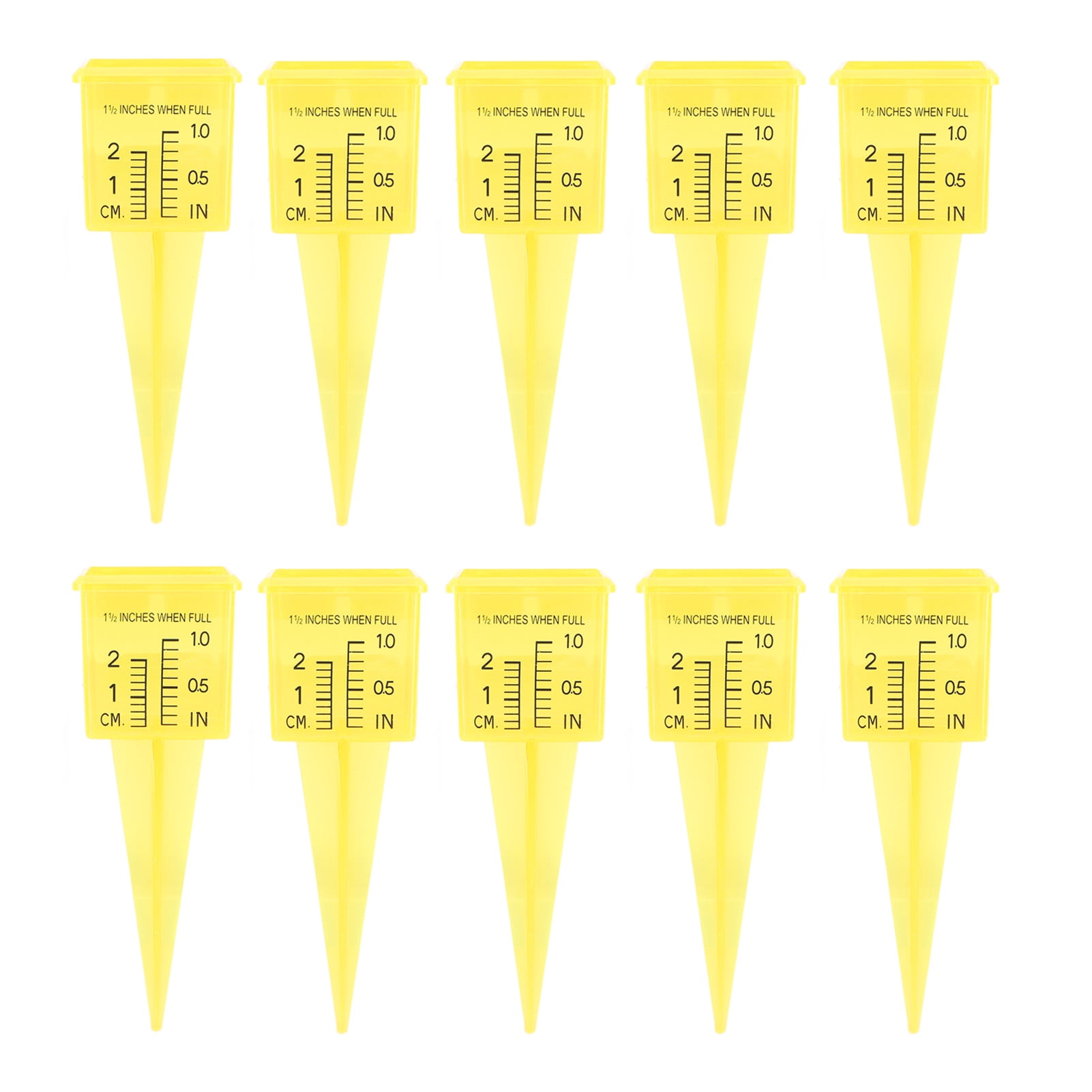 10 PCS Rain Gauge With Numbers Yellow ABS 1 5in Rain Measure Gauge For 10-pcs-rain-gauge-with-numbers-yellow-abs-1-5in-rain-measure-gauge-for