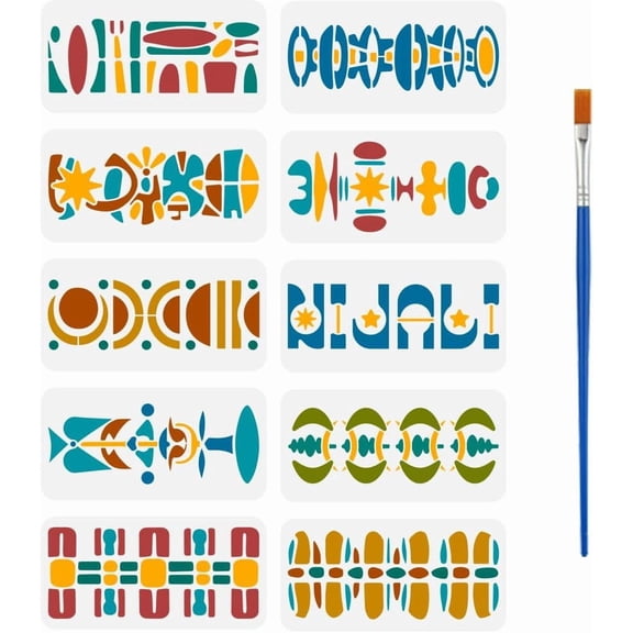 10 PCS Retro Abstract Texture Stencils for DIY handcrafting
