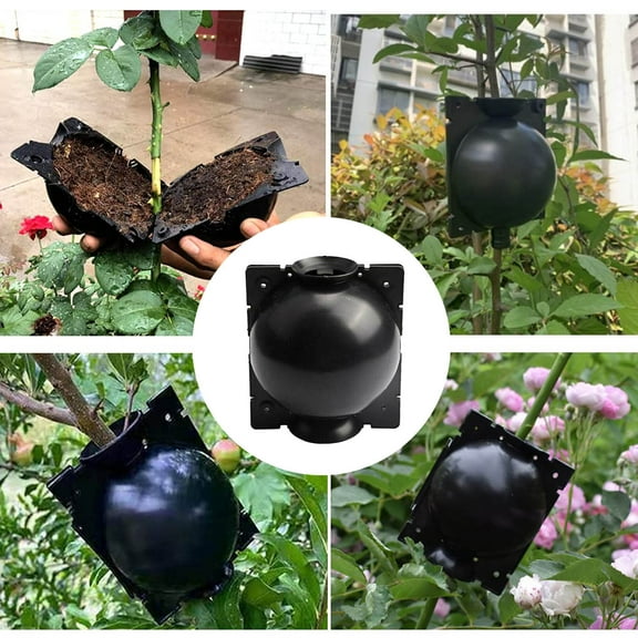 10 PCS Reusable Air Layering Propagation Kits, Root Growing Box Grafting Rooting Ball, Root Grafting Pods for Fast Propagation of Roses Trees Fruit Bushes Garden