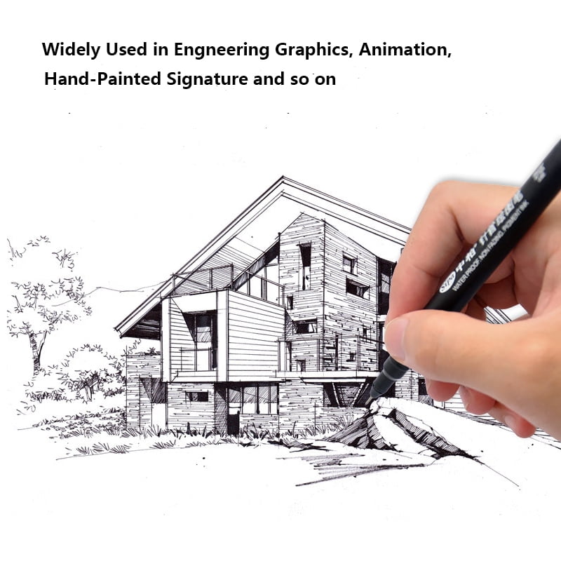 10 PCS Set Black Fine Liner Pen for Engineering Graphics Design ...