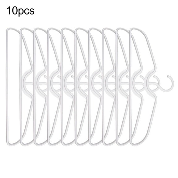 10 PCS Short Neck Anti-Slip Plastic Clothes Hangers Save Vertical Space