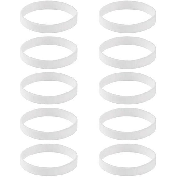10 PCS Silicone Bracelets Adult Blank Rubber Wristbands Bright Color Wristband Unbranded for Event Sport Party Accessories (White)