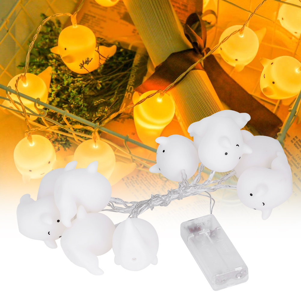 10 PCS Silicone Lights String Decoration with Battery Box Cute Ghost ...