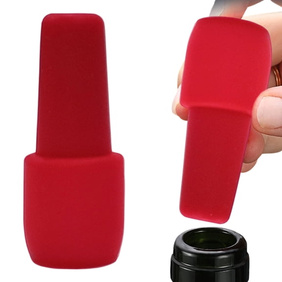 10 PCS Silicone Wine Stoppers, Reusable Wine Saver Sealer Stoppers Cover, Sealable Bottle Caps for Wine, Beer & Champagne, Fresh-Keeping Beverage Stoppers for Home Kitchen & Bars, Red