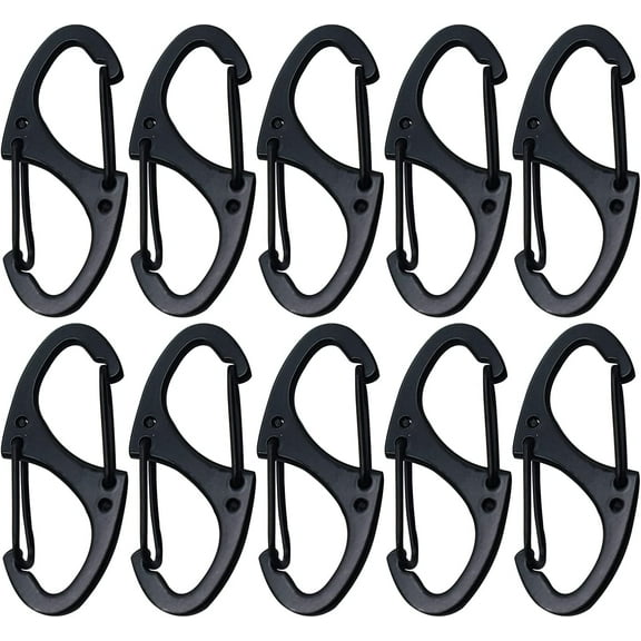 10 PCS Small Metal 1.6 inch(41mm) Carabiner Clips Dual Spring Wire Gate Snap Hooks Keychain Buckle Tool