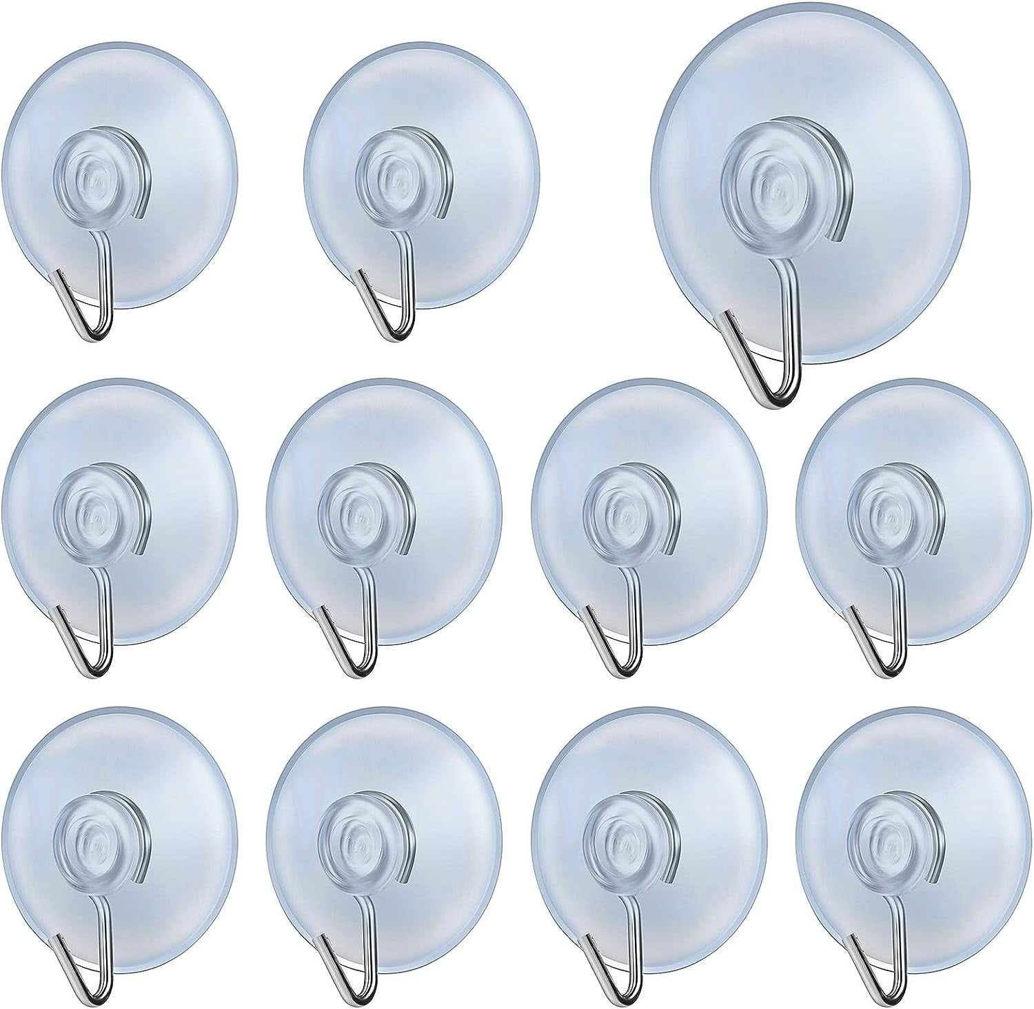 10 PCS Suction Cup Hooks Clear Plastic Sucker Pads 45MM Kitchen Suction
