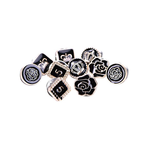10 PCS Sweater Scarf Rhinestone Crystal Brooch Cardigan Corsage Safety Button for Clothes Hat Decoration