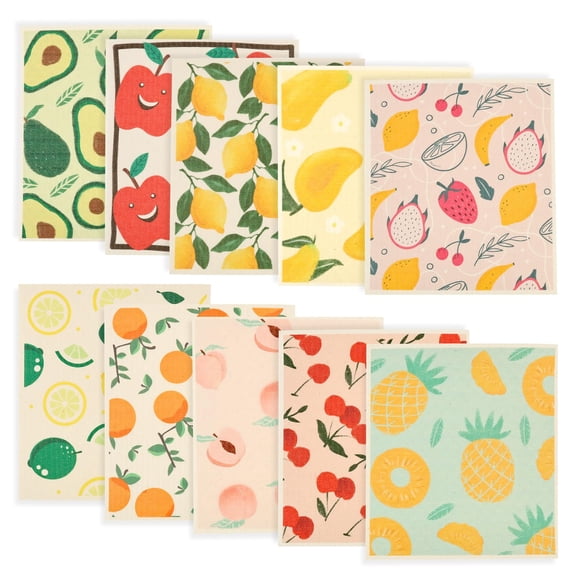 10 PCS Swedish Dishcloths for Kitchen, Highly Absorbent, Reusable Dish Towels Non Scratch Dish Rags Soft Cotton Cleaning Cloth for Washing Cleaning