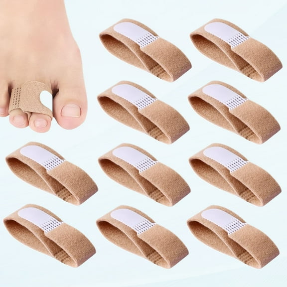 10 PCS Toe Straightener Hammer, Split Hammer Splint Corrector, Reusable Toe Straighteners, Cushioned Toe Bandages, Toe Wraps for Crooked Toes, Broken Toes and Overlapped Toes (Size M, L)