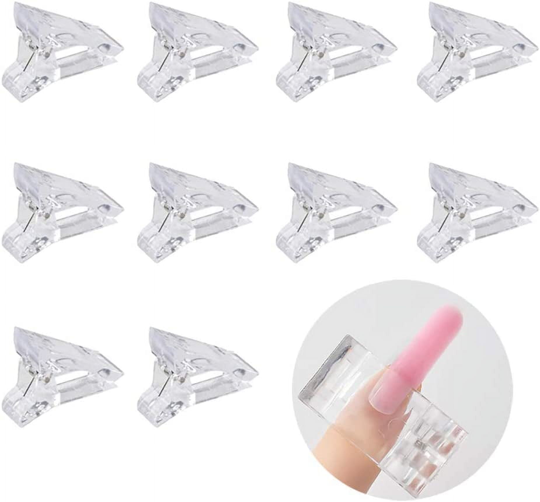 10 PCS Transparent Plastic Nail Tips Clip Finger Polygel Extension Kit