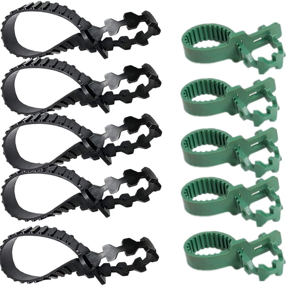 10 PCS Tree Stake Support Bands, Heavy Duty Adjustable Interlock Tree Plant Ties Training System, Rubber Locking Reusable Garden Plants Strap-Cable, Length be Adjusted (22.8 inch+9.4inch)