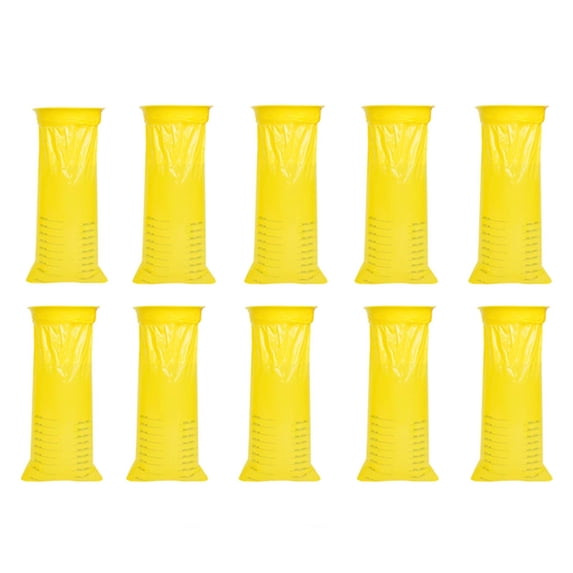 10 PCS Vomit Bags Disposable, 1000ml Leak Resistant Emesis Bags, Barf Bags Throw Up Puke Bag for Car & Air Travel Motion Sickness and Nausea Relief, Pregnancy Morning Sickness & Adults(Yellow)