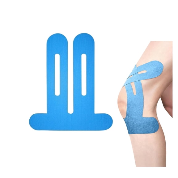 10 PCS Waterproof Kinesiology Tape for Shoulders/Knees,Precut Strips for Knee Pain Relief, Elastic Strong Adhesive Athletic Tape, Latex-Free Hypoallergenic Sports Tape,Blue