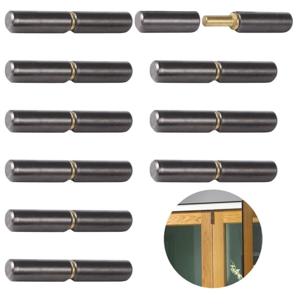 10 PCS Weldable Barrel Hinges,2-1/4 in Heavy Duty Metal Detachable Hinge for Swing Doors,Windows,Trailer Ramps,Trailer Gates
