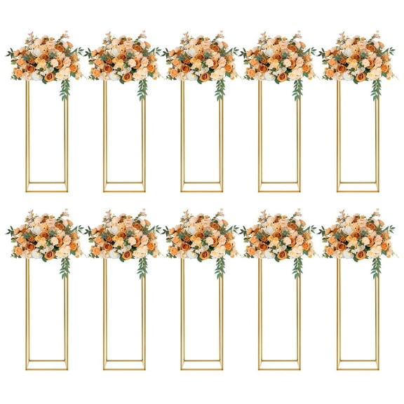 10 PCs 31.5 "Tall Wedding Centerpieces, Metal Wedding Flower Stand for Wedding Party Decor Gold