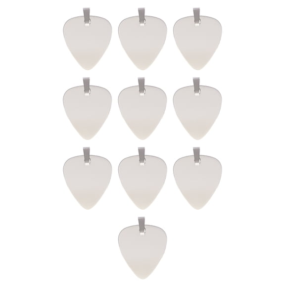 10 PCs Stainless Steel Guitar Pick Charms for Jewelry Making - Engravable Blank Guitar Pick Pendants DIY Craft Kit for Necklace Making