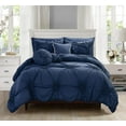 thumbnail image 1 of 10-PIECE Bed-in-a-Bag Sunflower Comforter Set, Silky Soft Complete Comforter Set Includes Bed Sheet Set with Double Sided Storage Pockets Featured, King/Cal King, Navy Blue, 1 of 3