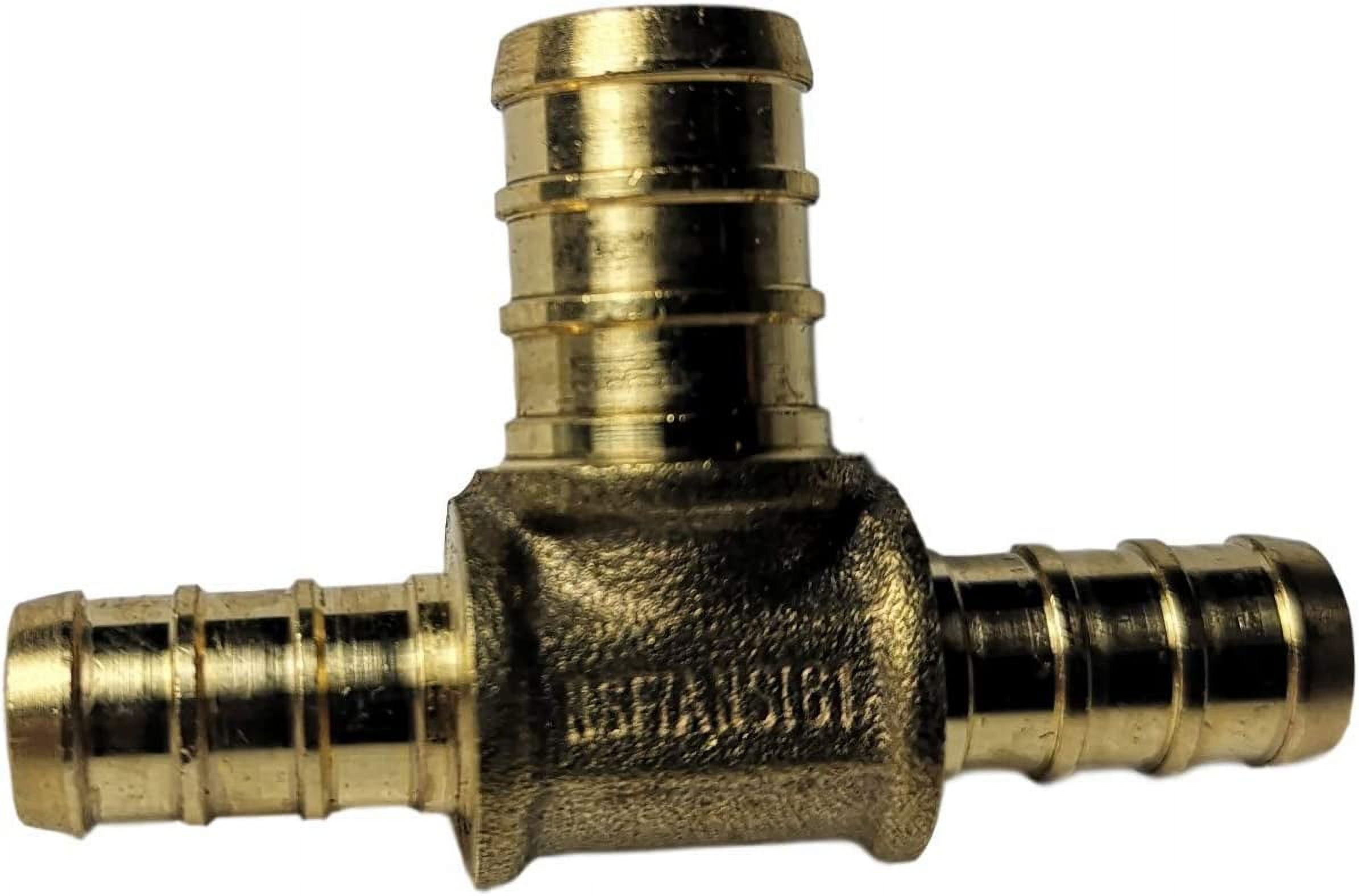 10 PIECES PE REDUCING TEE BRASS CRIMP FITTINGS, FOR PE B PIPE BRASS