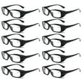 thumbnail image 1 of 10 PK Clear Lens Mens Black Frame Reading Glasses Heavy Duty Readers for Work, 1 of 8