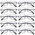 thumbnail image 1 of 10 PK Mens Retro Aviator Reading Glasses Metal Frame Blue Light Blocking Readers, 1 of 6