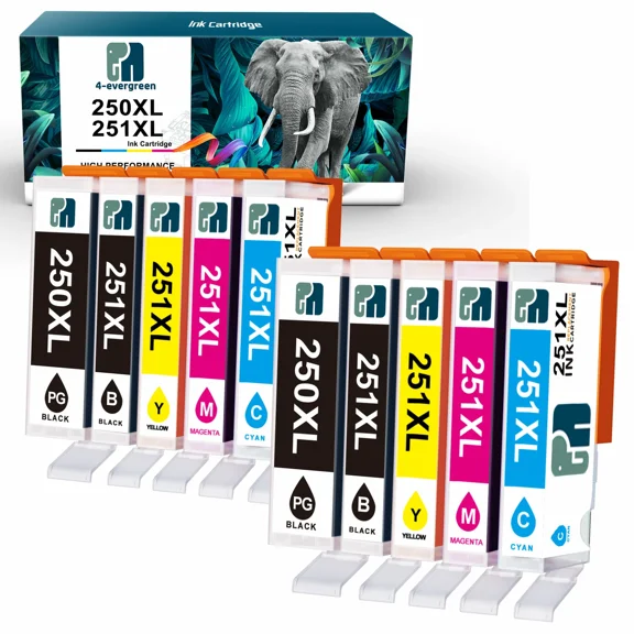 10 PK PGI-250XL CLI-251XL Ink Cartridge Set For MG6420 MX722 MX922 Printer