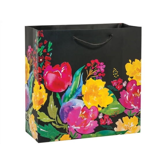 10 PK, Watercolor Garden Blooms Gift Bags, Filly 12 x 5 x 12" For Larger Clothing, Housewares & Home Decor