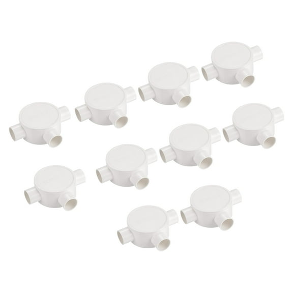 Conduit Box Junction Box T-Shaped Round Wire Box 20 mm for Cable Management Home Electronic Projects Pack of 10