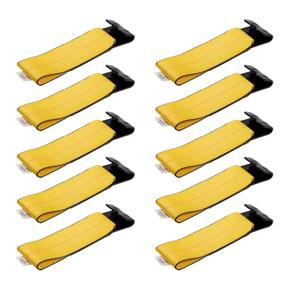 10 Paack 4Inch x 11Inch Fixed End Tie Down Strap with Flat Hook and Bolt Loop - Replacement Ratchet Straps 5,400 lbs Working Load Limit, Heavy Duty 4 Inch Ratchet Straps