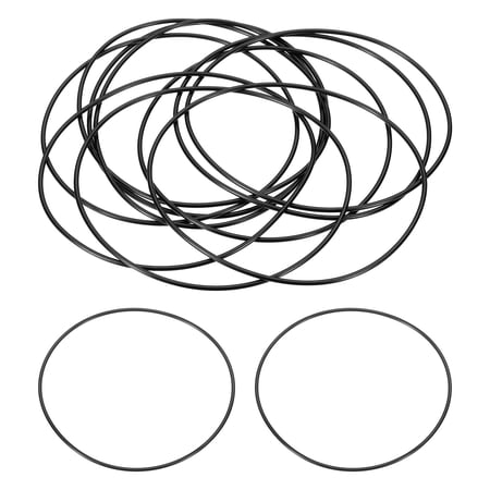 10 Pack 043 Nitrile O-rings, 90 Durometer 3-1/2" ID, 3-5/8" OD, 1/16" Width, Black