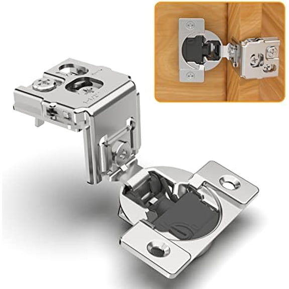 10 Pack 1-1/2" Overlay 4D Soft Close Concealed Hinges for Face Frame Door, Adjustable Closing Speed, Smooth Slow Self Close Hinges, Satin Nickel, 105° Open Angle Stainless Steel Cabinet Hinges