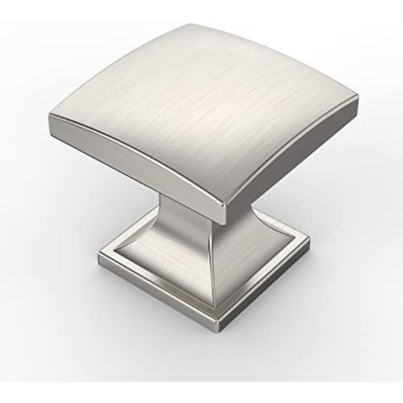 10 Pack 1-1/3 Inch Brushed Satin Nickel Cabinet Knobs and Pulls - Single Hole Round Drawer Knobs for Bathroom Cabinets K0014