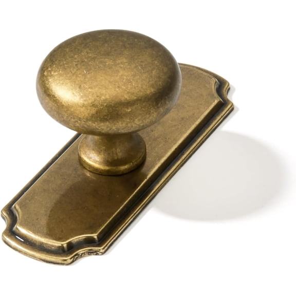 10 Pack 1-1/4 inch Backplate for Cabinet Knobs Champagne Bronze Drawer Knobs Satin Brass Cabinet Hardware Vintage Knobs with Backplate