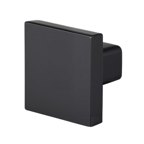 10 Pack 1.18 Inch Square Cabinet Knobs, Black Zinc Alloy Drawer Pulls and Door Handles, Solid Kitchen Dresser Knobs with Screws, Cupboard Hardware for Bathroom Closet Cabinet Drawers