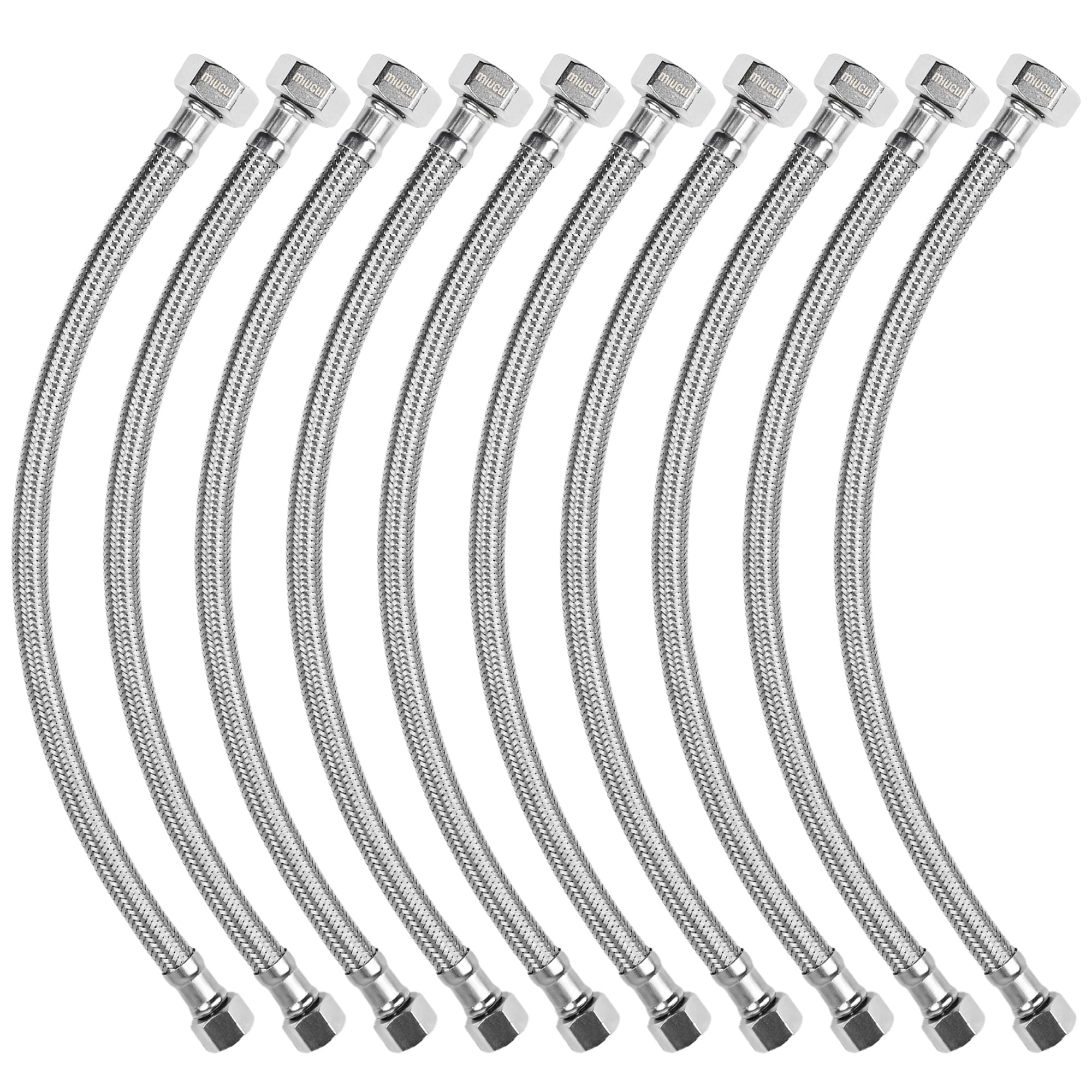 10-Pack 1/2" FIP x 3/8" COMP Faucet Supply Lines, Bathroom Faucet Hose ...