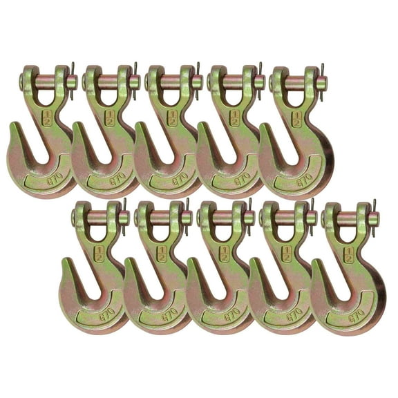 (10 Pack) 1/2" Grade 70 Clevis Grab Hooks Wrecker Tow Chain Flatbed Truck Trailer
