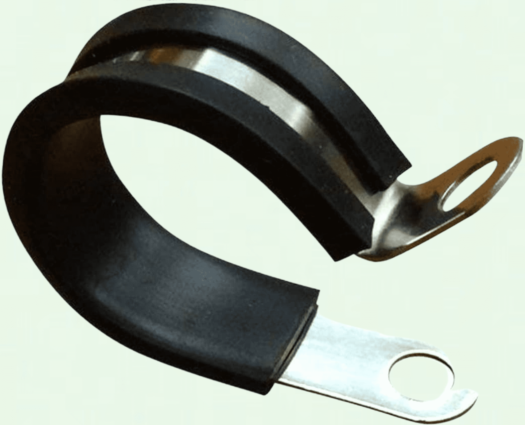 10 Pack 1.25 Inch Stainless Steel Cable Clamp, Rubber Insulated Metal