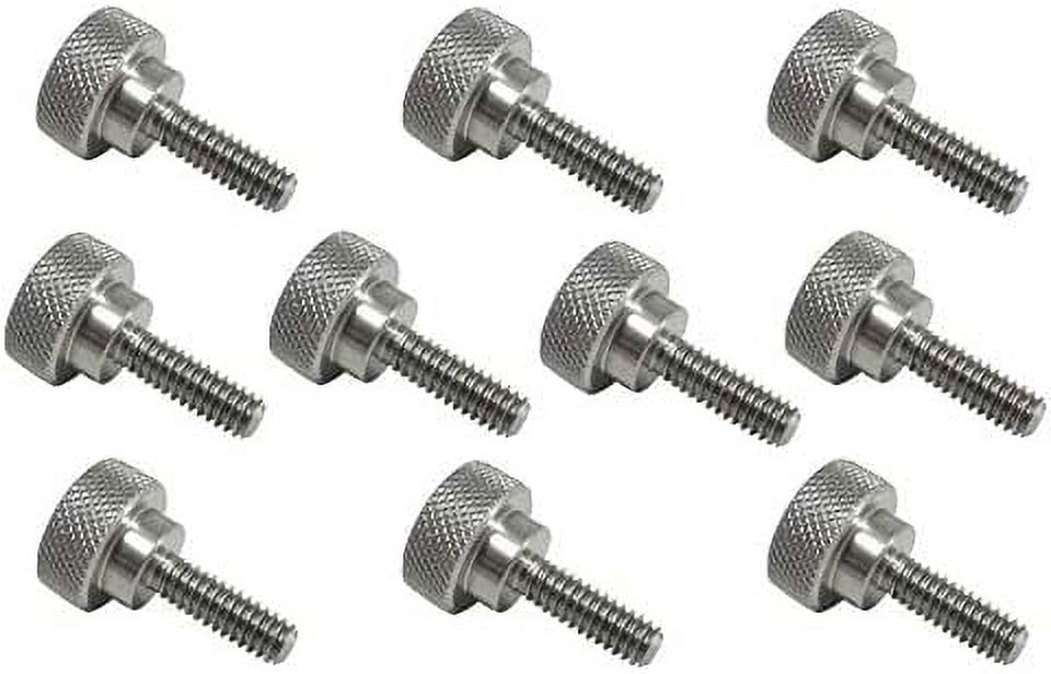 10 Pack 1/420 X 3/4 Inch Threads 303 Stainless Steel Knurled Thumb Screws Knobs With Straight
